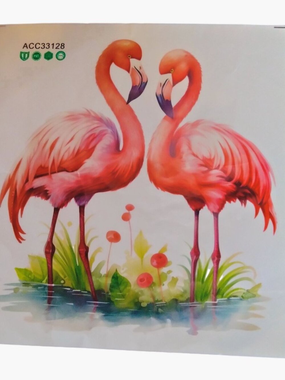 Flamingo Couple Decal large 11 inch Stick On Tropical Beachy Love Romance